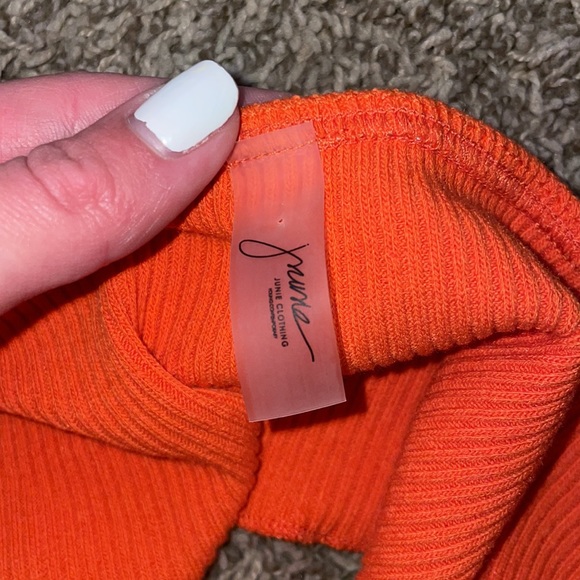 Orange Halter Cropped Tank - Picture 3 of 3